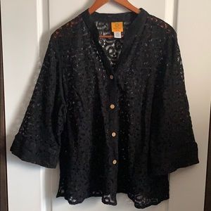 Ruby Rd black button up